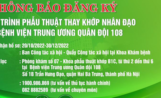 BV108 phẫu thuật nhân đạo thay khớp háng và khớp gối cho bệnh nhân nghèo