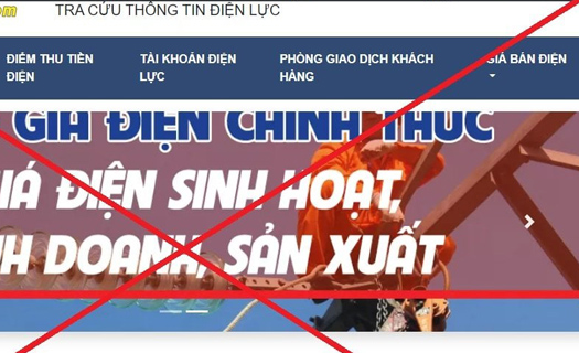 Cảnh báo trang web giả mạo thương hiệu EVN