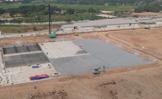 Hình ảnh nhà máy xử lý nước thải chục nghìn tỷ có nguy cơ chậm tiến độ