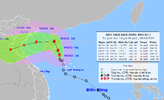 Cảnh báo rủi ro thiên tai cấp độ 3 với bão số 7