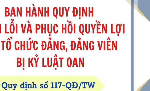 Lần đầu tiên Đảng quy định về xin lỗi tổ chức đảng, đảng viên bị kỷ luật oan