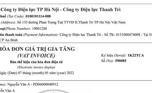 Từ 1/7, EVN triển khai áp dụng mẫu hóa đơn mới