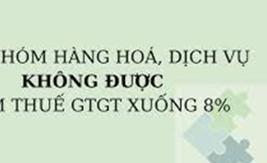 Hướng dẫn mới nhất về các nhóm hàng không được giảm thuế GTGT xuống 8%